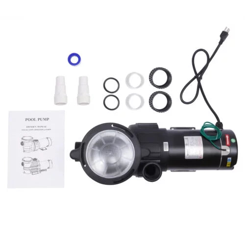 Pool Motor Filter Swimming Strainer 1.5HP 5547GPH Pump w/ Ground In/Above 41FT