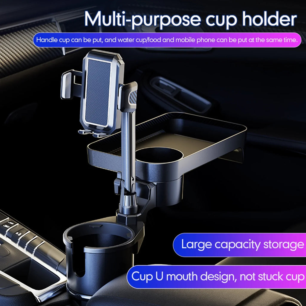 Auto Car Expander Mobile Holder, Back Car Convenient dimension for Travel OWSOO Cup Base, S, Front Organizer, 360° Adjustable Rotation with Multifunctional Phone Seat Holder, Tray,