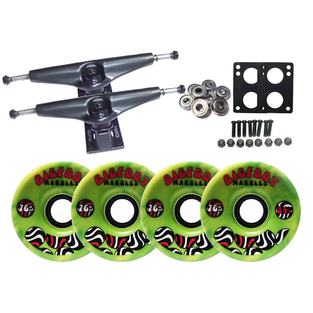 GREEN TRUCKS LONGBOARD SWIRL BIGFOOT Skateboard WHEELS