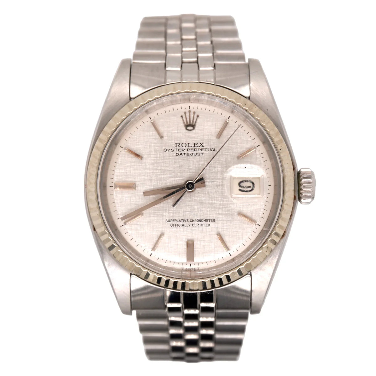 Mens Steel Dial Datejust Watch 36mm Silver 1601 Jubilee Linen Band