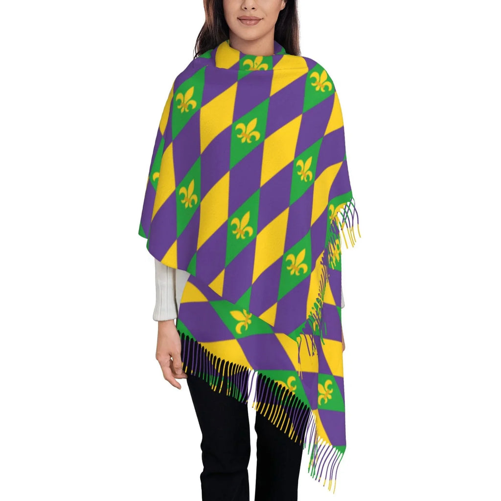 Soft Wrap Feel Cashmere Warm Scarves Women Large Mardi Scarf Gifts- Bingfone Shawl Print Gras Winter Art For Elegant