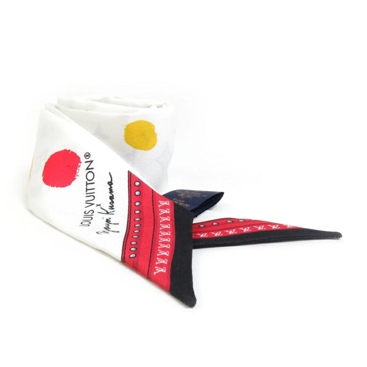 BB M78284 YK LV Painted Pre-Owned Scarf (Good) Silk Dot Women's Bandeau White Multicolor Muffler x