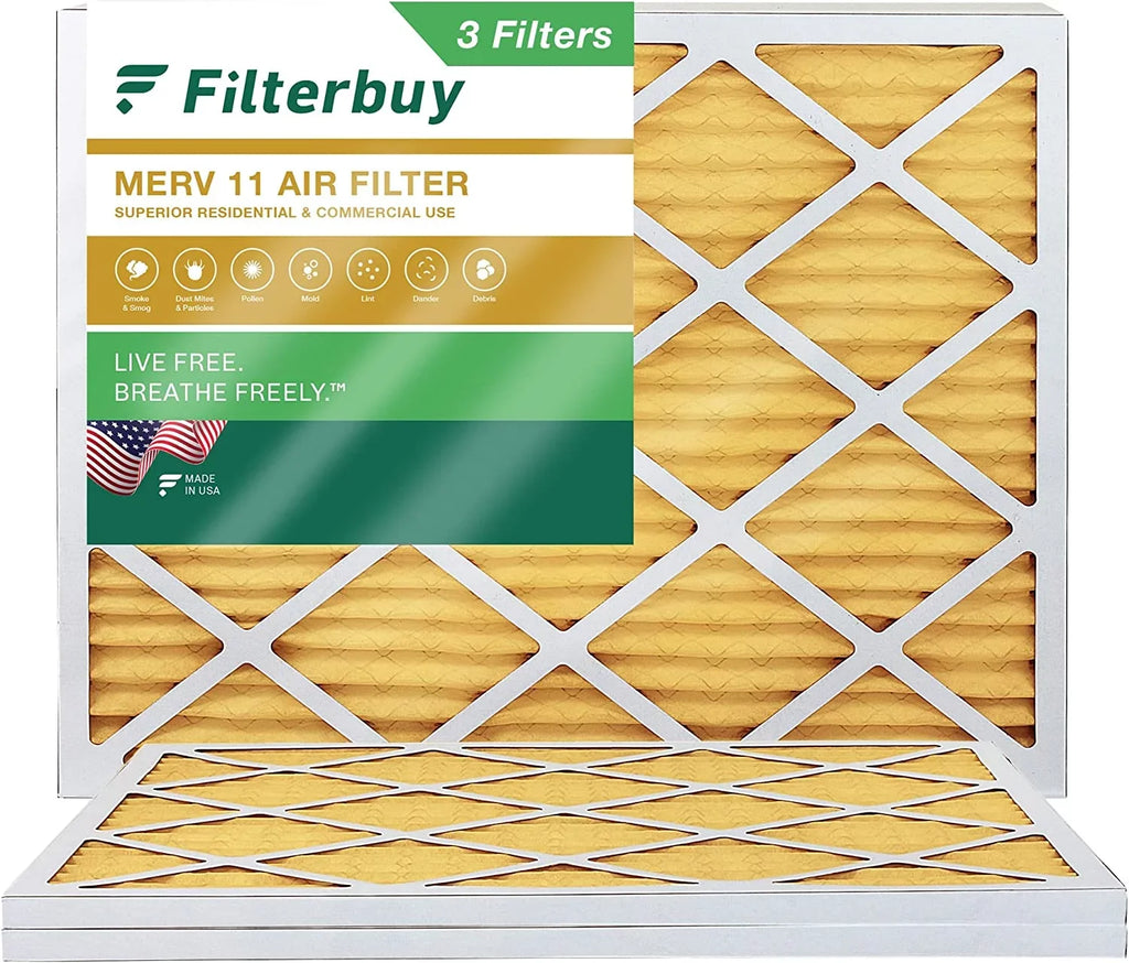 Air Filters MERV (3-Pack) HVAC Filterbuy 11 Pleated AC Furnace 17x20x1