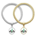 Couple High Jewelry Lover Chain Rock Roll Pendant Notes Bangle Bracelet Intense