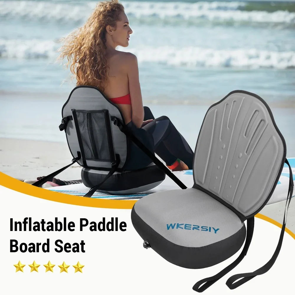 Board Seat Back Detachable Support Kayak Comfortable Kayaking Accessory Adjustable Inflatable Seat with WKERSIY Paddle