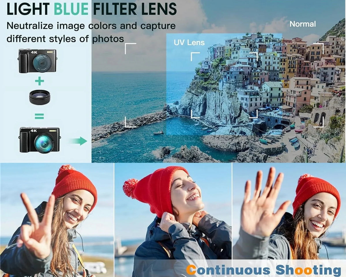 16X Autofocus Vlogging YouTube Video 48MP Camera Camera Digital 32GB for Card Cameras with Digital 4K Zoom Photography for