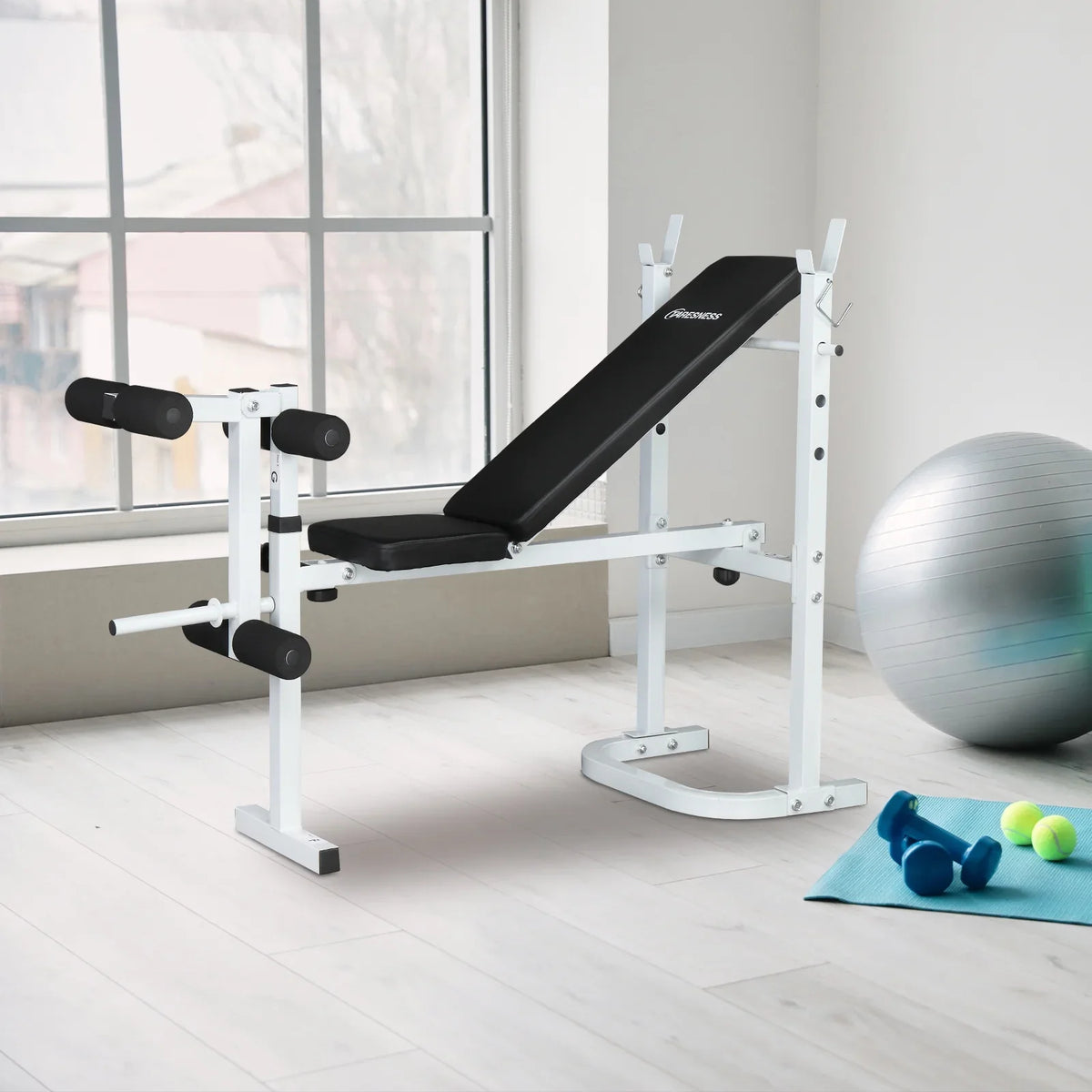 Squat Weight Rack Olympic with Winado Adjustable Bench,