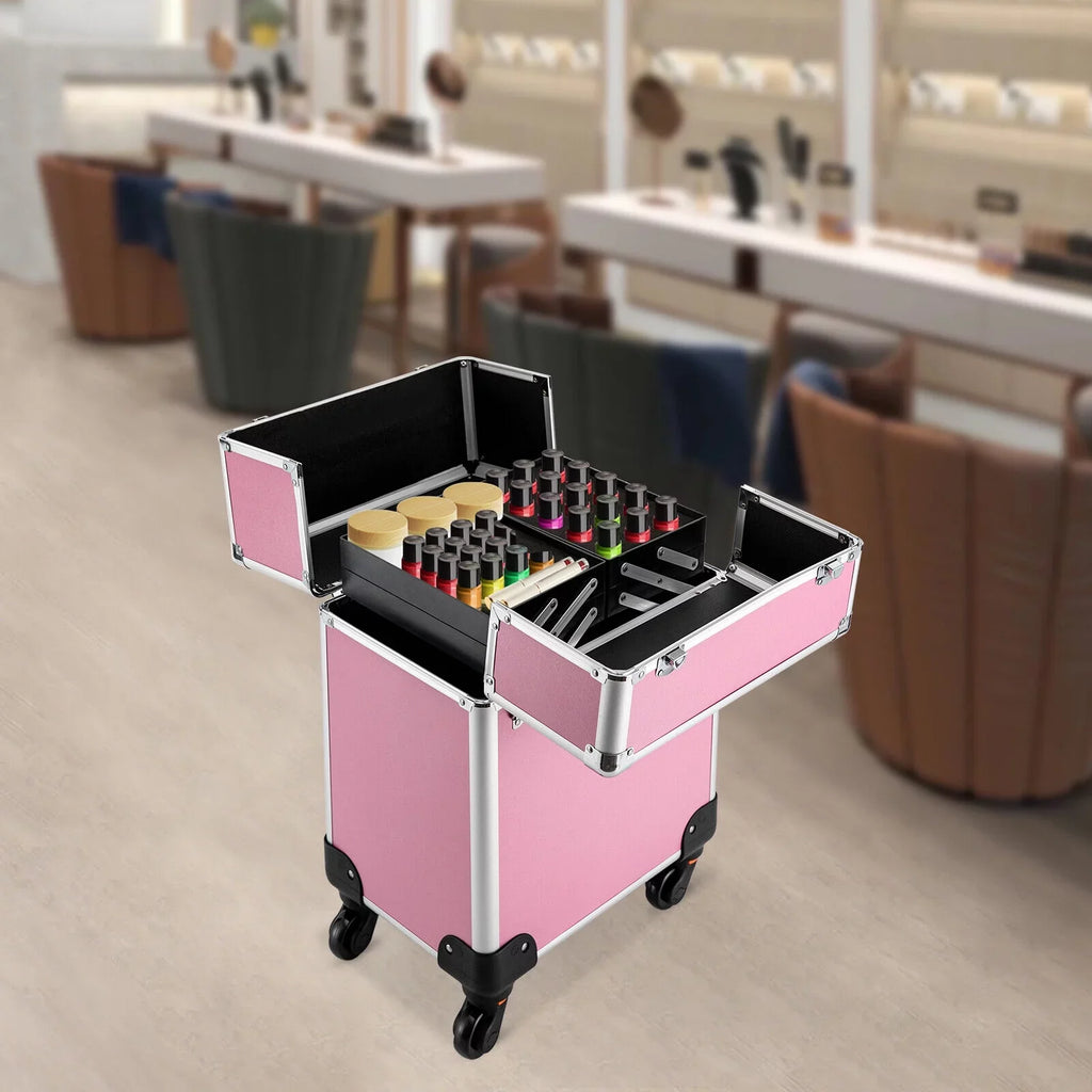 Makeup Train Organizer Makeup Case Trolley Storage Rolling Cosmetic Professional