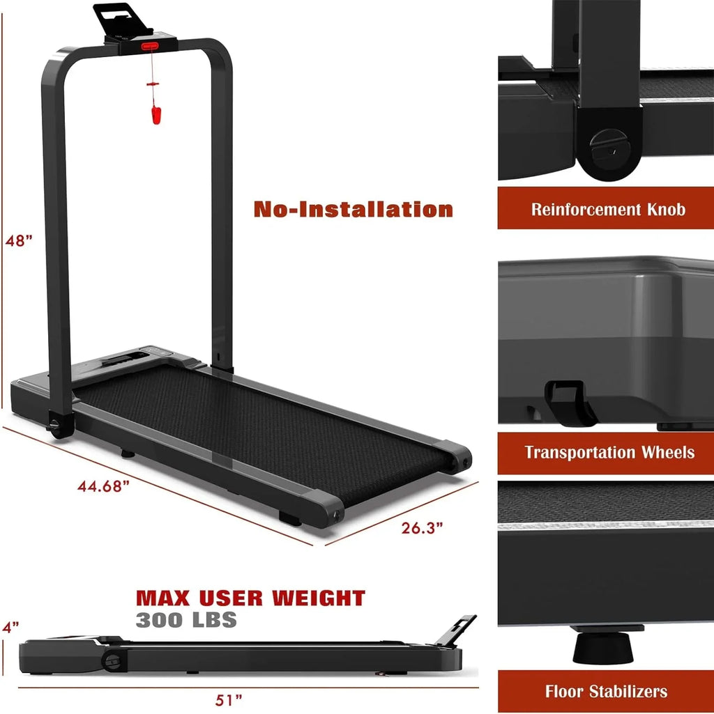 300 Remote Walking Treadmills and for Capacity Stable Control Pad Under Desk Home Small, Lb Treadmill, with Durable Treadmill, Installation-Free