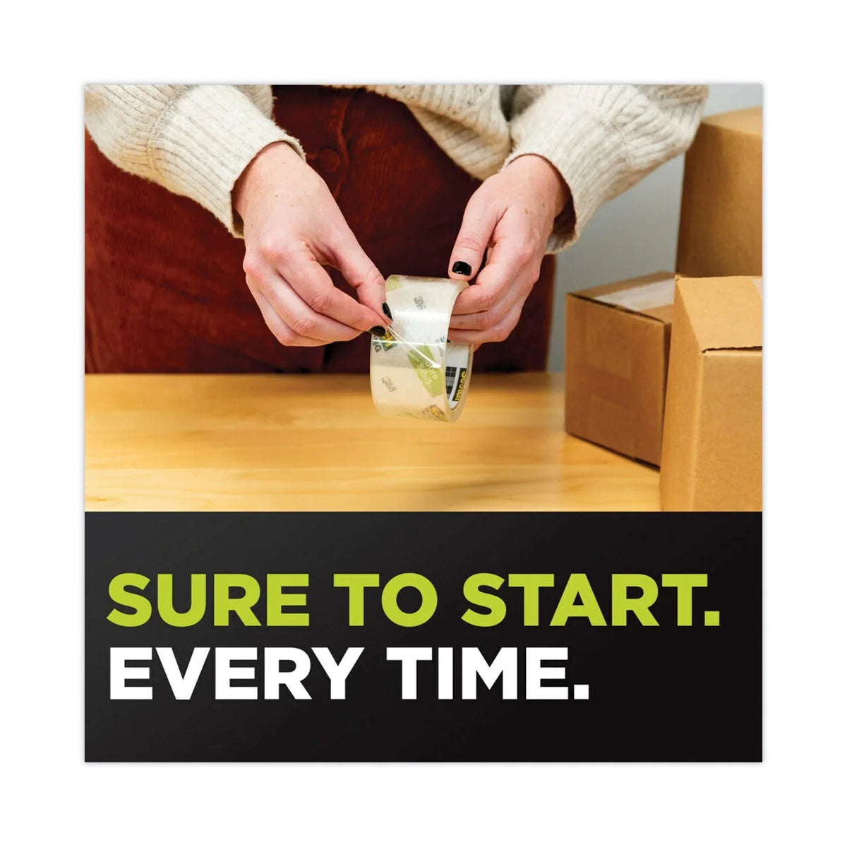Clear, x ft, DP1000 Core, Tape for 1.5\\" Start 75 1.88\\" 6/Pack Sure Packaging Scotch Dispensers, 1PC