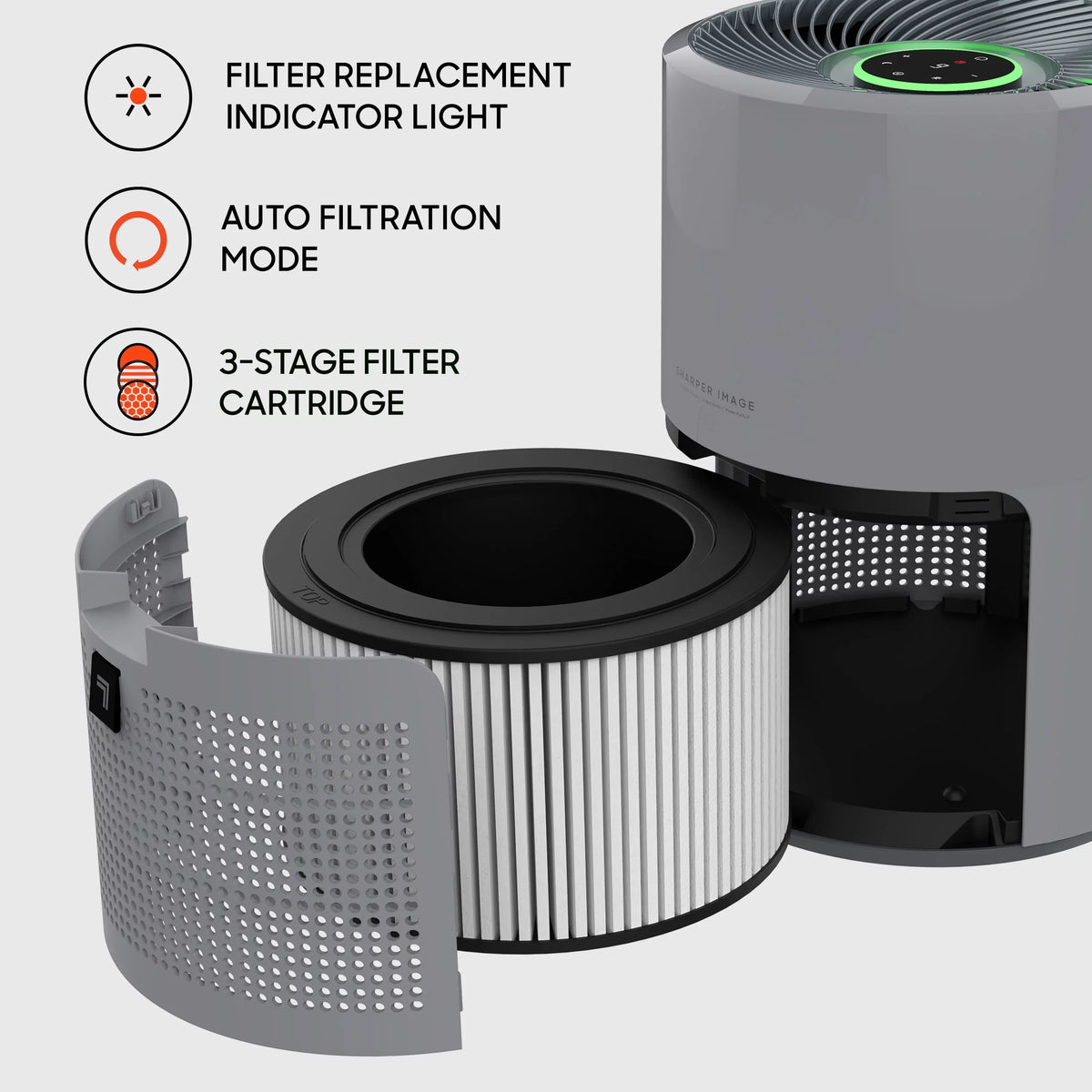 True Gray Sharper Ft., Covers Air up Purifier, to (New) Sq. HEPA 350 Image