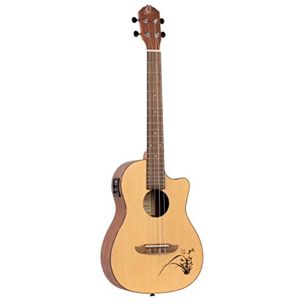 Ukulele Acoustic Electric Ortega Bass Series Bonfire