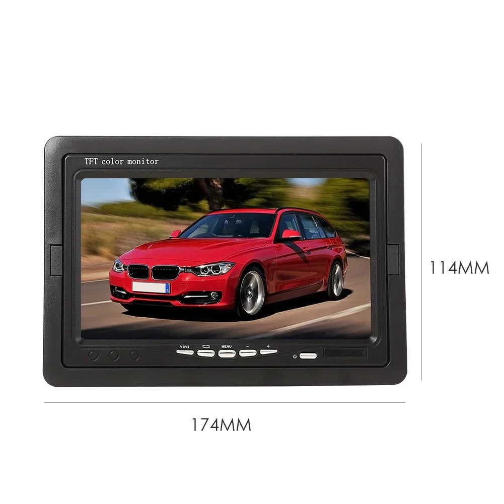 RV 18 12V/24V for parking TFT Monitor LED cable Truck Vision+32 reverse feet LCD Night Car IR 7inch with camera Bus Van Car system
