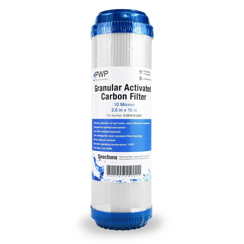25 Granular pack Filter Cartridge liquid Carbon 10 2.5 Micron x10" Activated