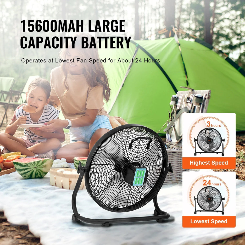 16-inch Fans Duty 360 Fan Degree Heavy Metal Cordless SKYSHALO Tilt Speed Variable