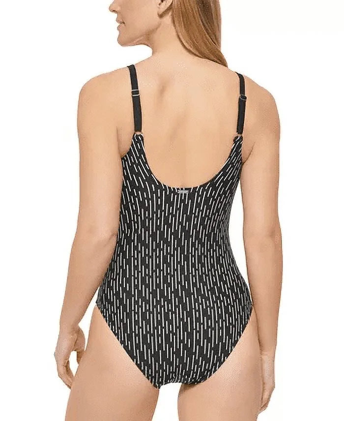 One dimension 4 Tummy Black Control Twist Front Swimsuit Calvin Women's Klein Piece