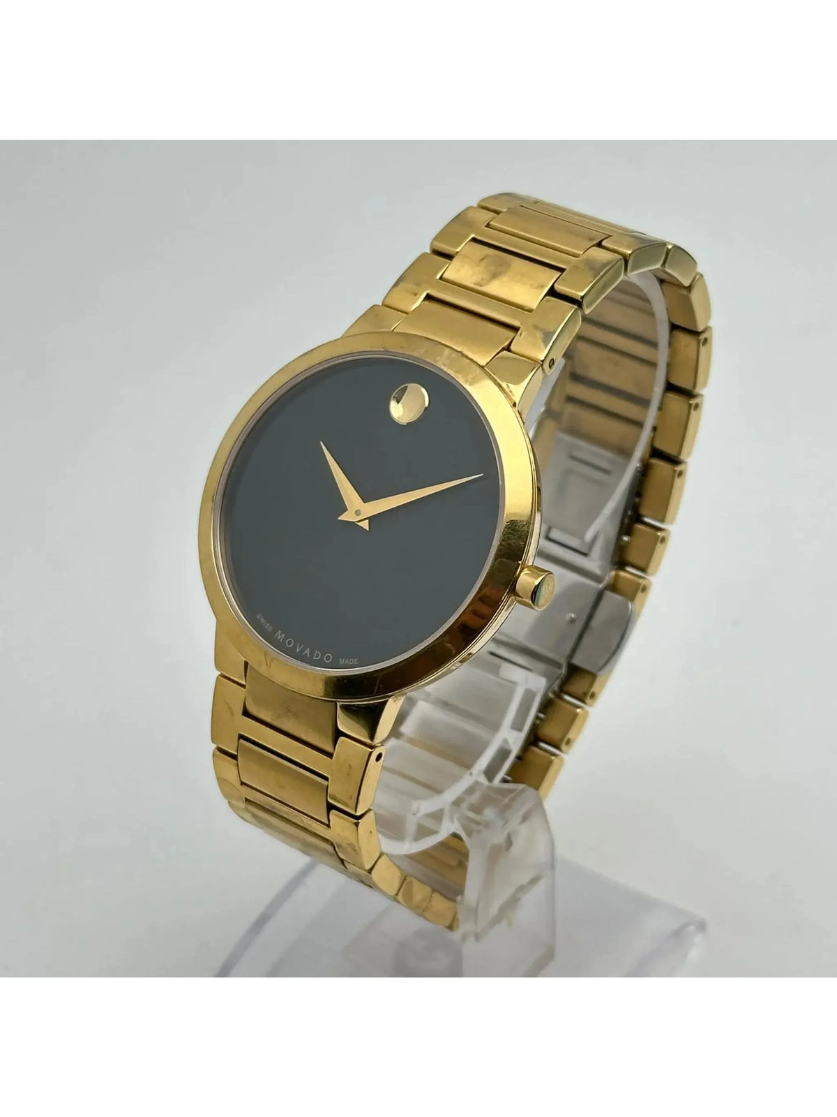 Quartz 607121 (Good) Steel Watch Modern Classic Mens Pre-owned Movado