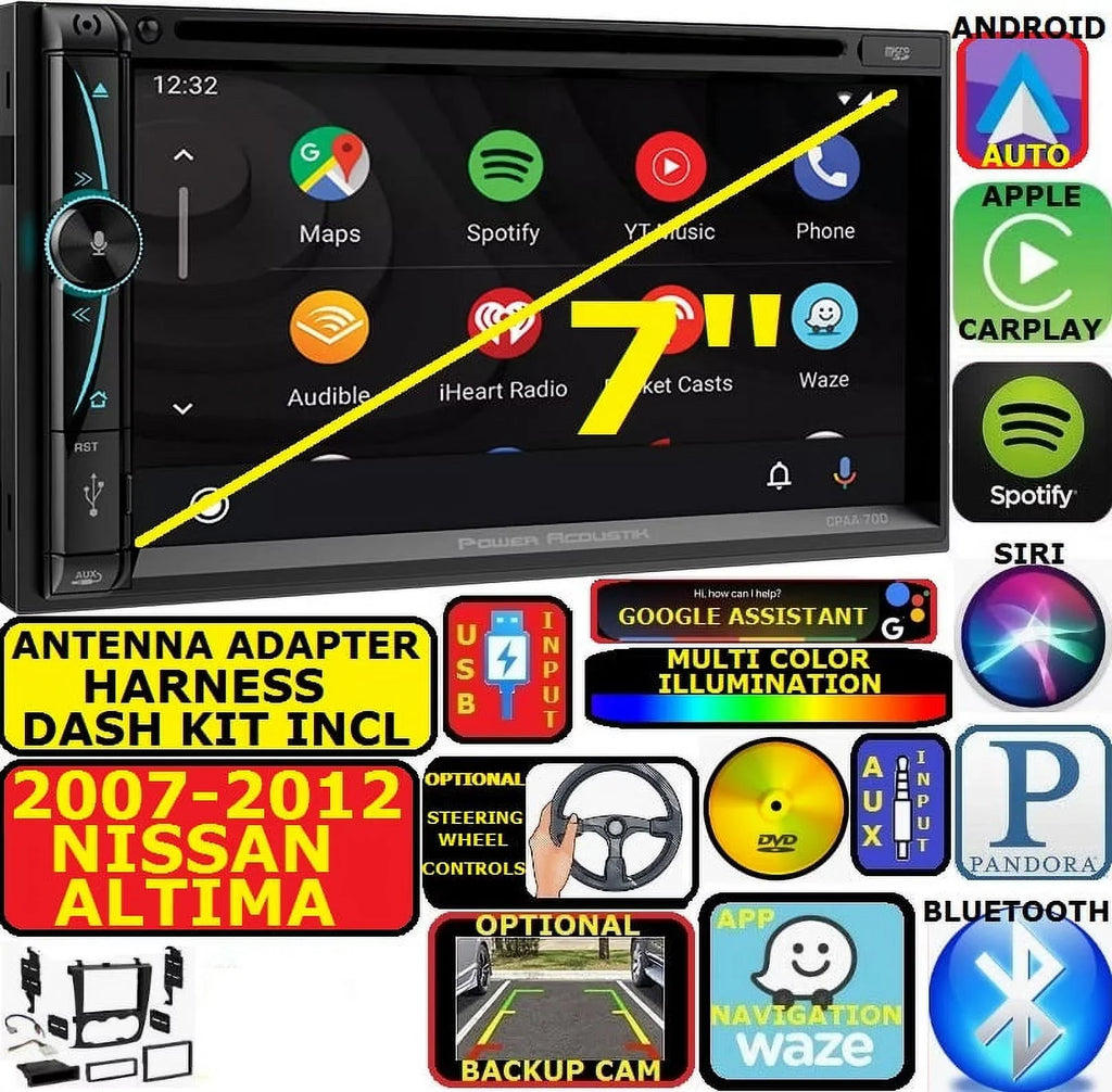 AUTO NAV 07-12 CARPLAY CAR BLUETOOTH RADIO ANDROID CD/DVD ALTIMA FITS/FOR