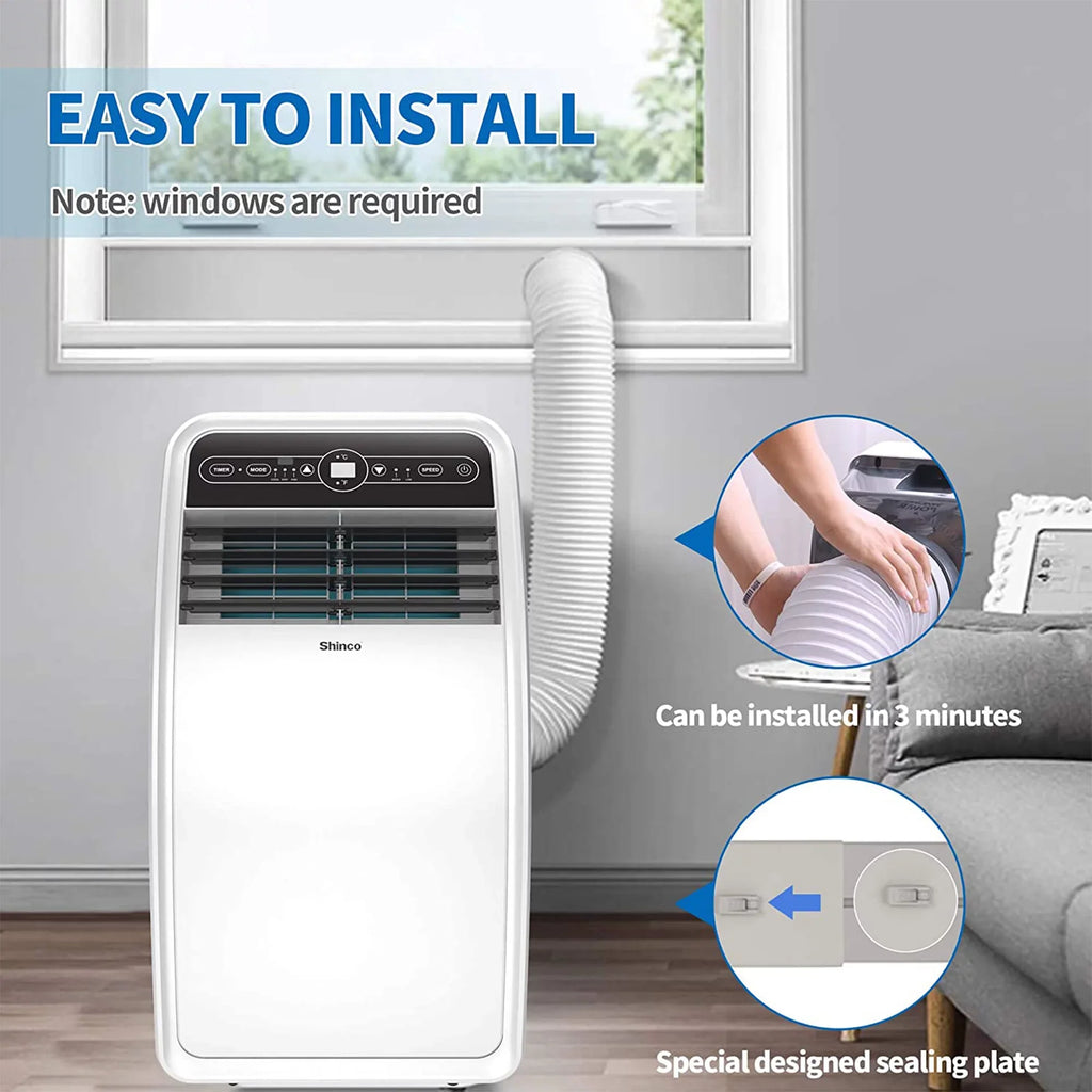 AC Unit, Rooms Fan Shinco for SqFt 200 Dehumidifier, 8,000 BTU and Portable