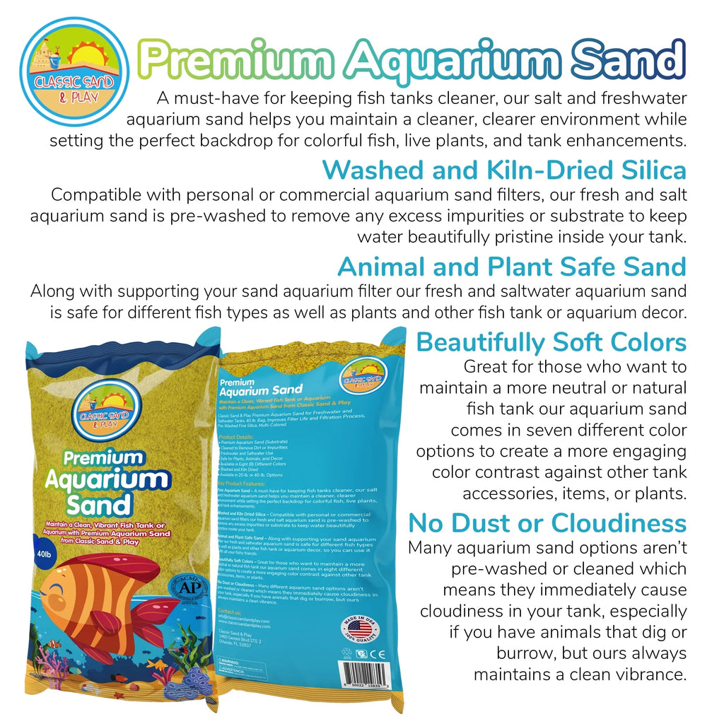 Aquarium & lb. 40 and Tanks, Freshwater for SAND Sand Yellow Natural CLASSIC PLAY Saltwater