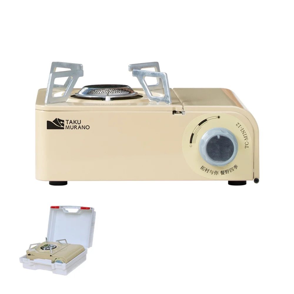 TAKU Cassette with Stove for Camping for Perfect MURANO Portable Piezo Stove Butanes Ignition - 2500W Cooking,