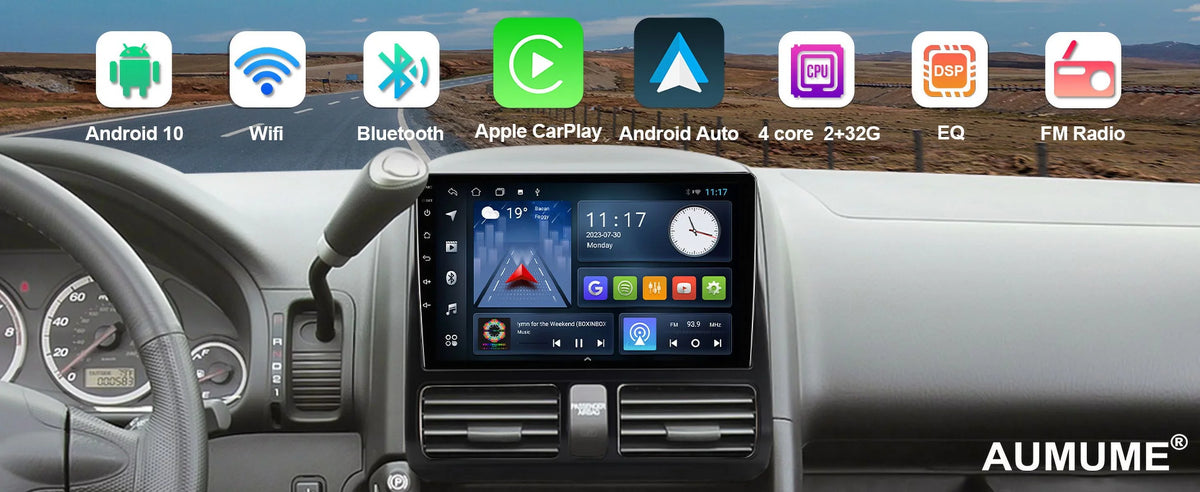 2002-2006 Auto/GPS/Bluetooth/FM/AUX-in/Steering Radio 10 Camera for with Android Built-in Wheel Inch Control Carplay/Android TouchScreen Honda Backup 9 CR-V Stereo Double Car Din Wireless