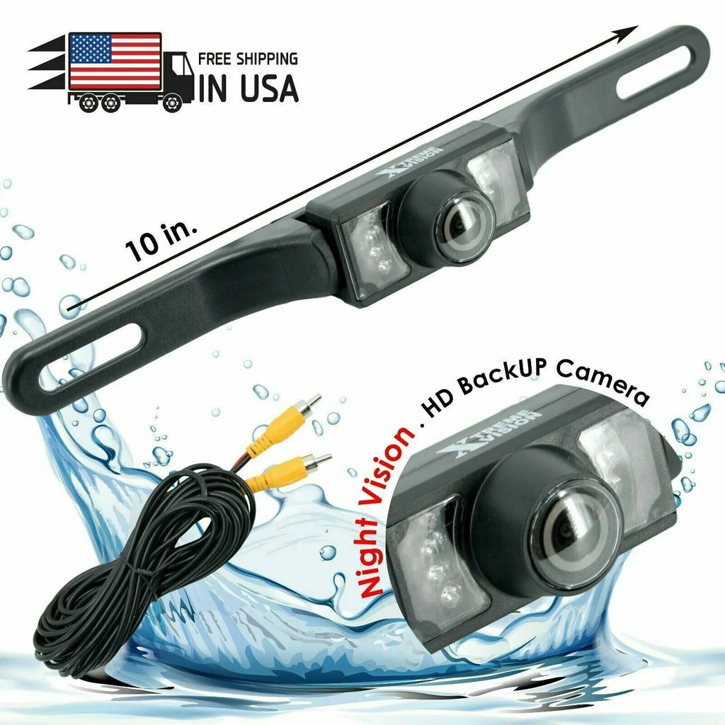 Rear 12x Angle Bundle Night Vision Wide View Backup Camera License Plate HD Waterproof