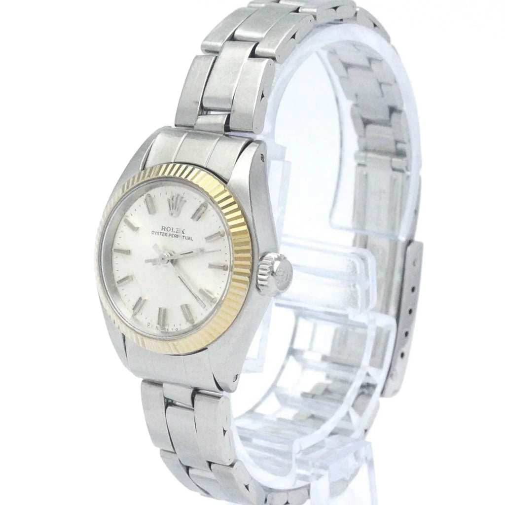 Perpetual Watch Steel (Fair) Vintage Gold 6719 White Oyster BF565449 Pre-Owned Ladies