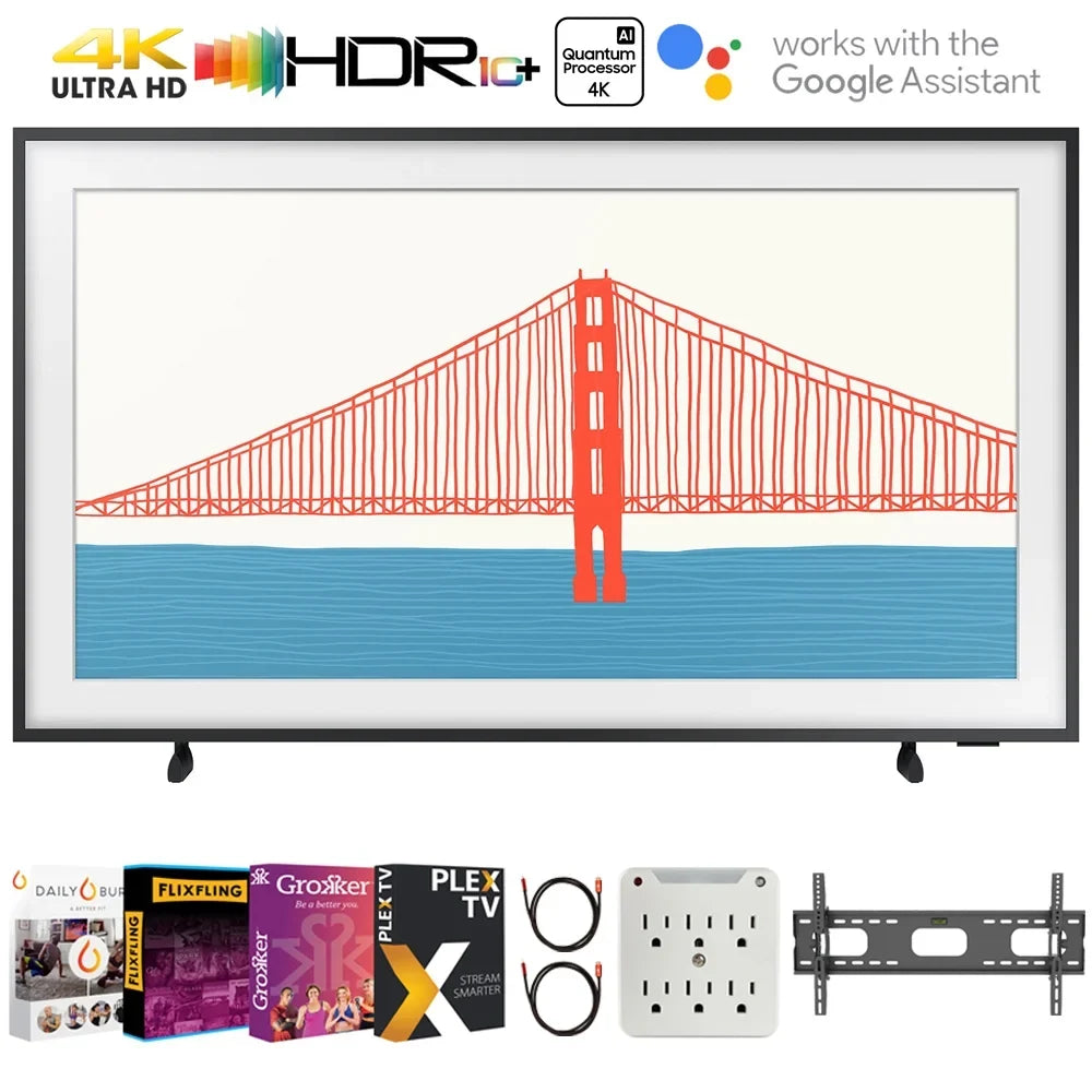 4K + Premiere Bundle Streaming 6FT QLED 6-Outlet Surge QN65LS03AA 2021 The Smart Wall 2020 inch 2x 65 Adapter Mount Cable Movies + + 37-100 4K TV Frame HDMI inch TV 2.0 with
