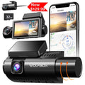 4K G-Sensor, WOLFBOX 3 Parking Vision, with Dash Loop WiFi&GPS, Channel, 3" Rear Monitor 24H Front and Recording, DashCam LCD IR Night Cam Super