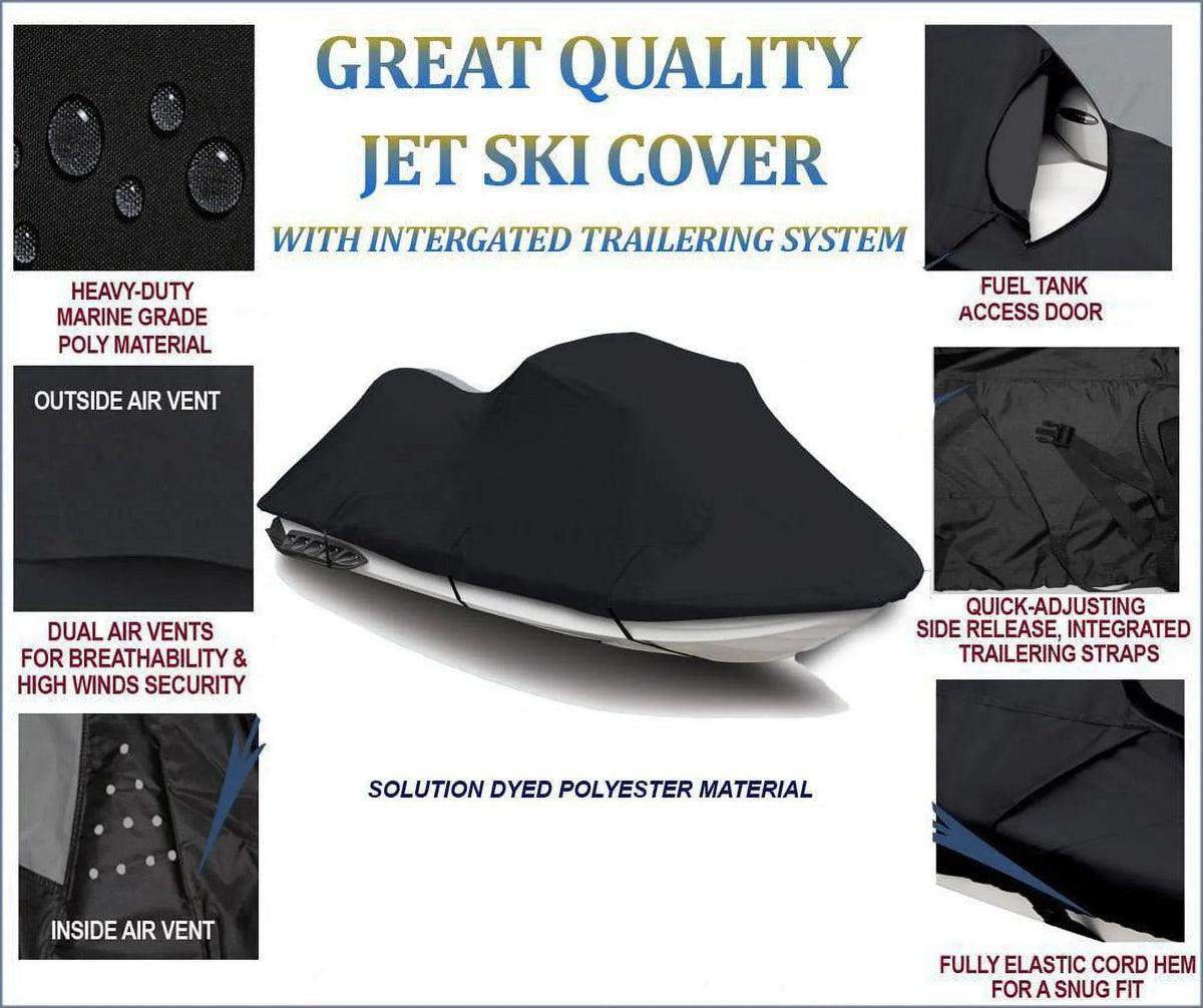 2001 2003 ULTRA 2 Ski JetSki 2000 150 Kawasaki DI DENIER Jet 2004 1999 2002 Cover 2005 Compatible Cover for 600 Seater BLACK 1998 Watercraft 130