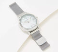 Silver Mizrahi Steel Mesh Watch Magnetic Stainless Live! ADJ Octagon Strap Isaac