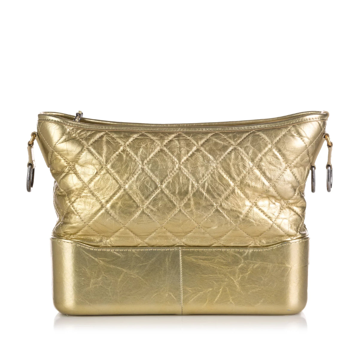 Unisex Hobo Leather Lambskin (Good) Bag Pre-Owned Shoulder Medium Authenticated Gold Gabrielle