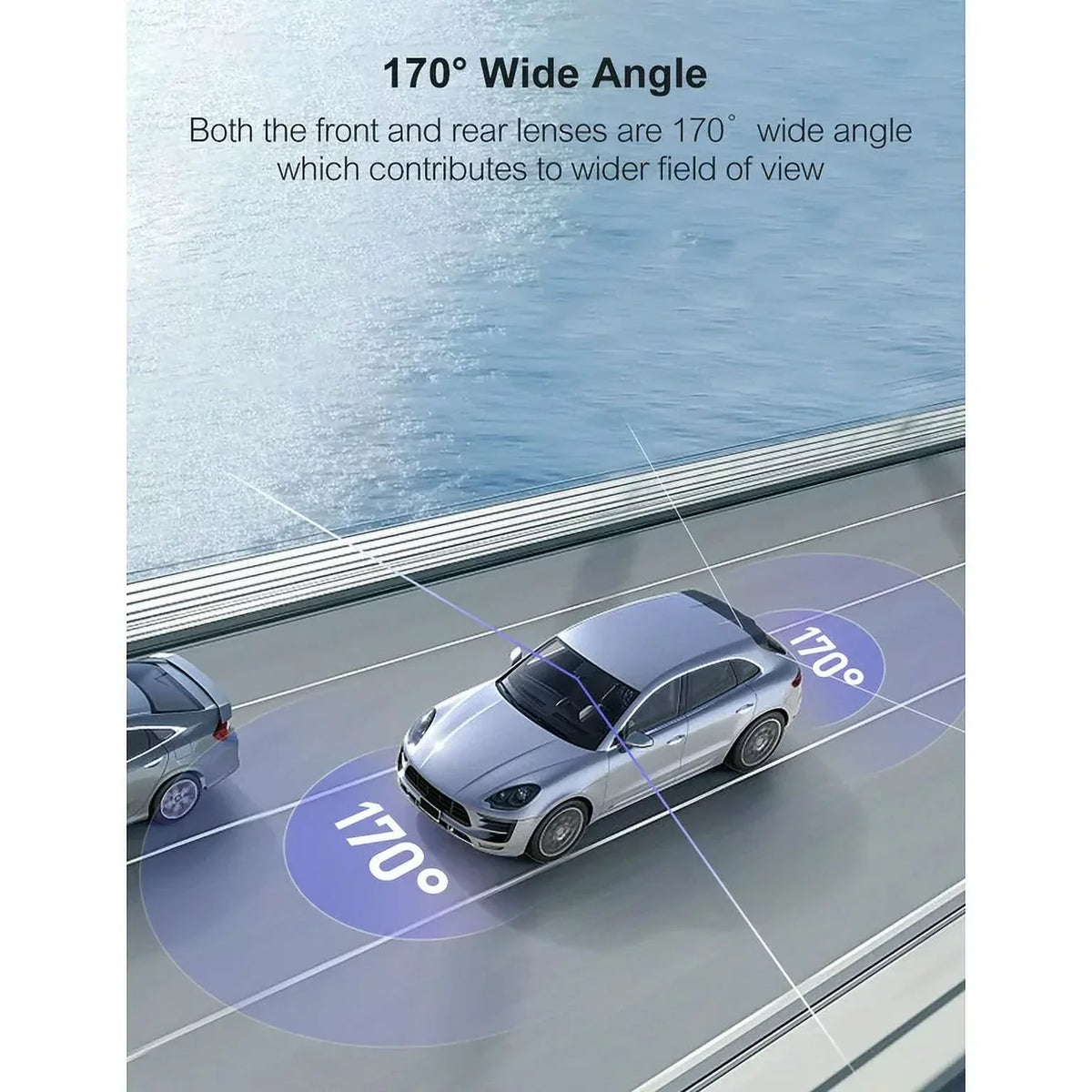 Dash for External IPS GPS Supported, Cam Screen, Dash Rear, 170°Wide Front Camera Cars, 3” Angle 1080P