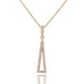 Boutique Pendant Gold Triangle Inc Drop Box Women, for Teens Cubic Zirconia Blue Plated Rose Necklace
