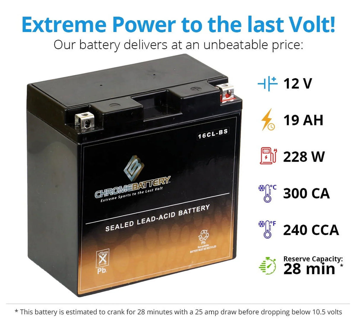 Battery Cc Yb16Cl-Bs Other Battery Brp All Ski Sea-Doo Jet 94-'07 for Models Chrome