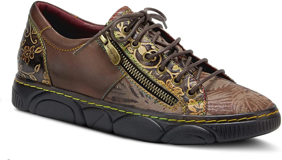 Womens Danli Taupe Spring Step Sneaker LArtiste Multi 5.5-6
