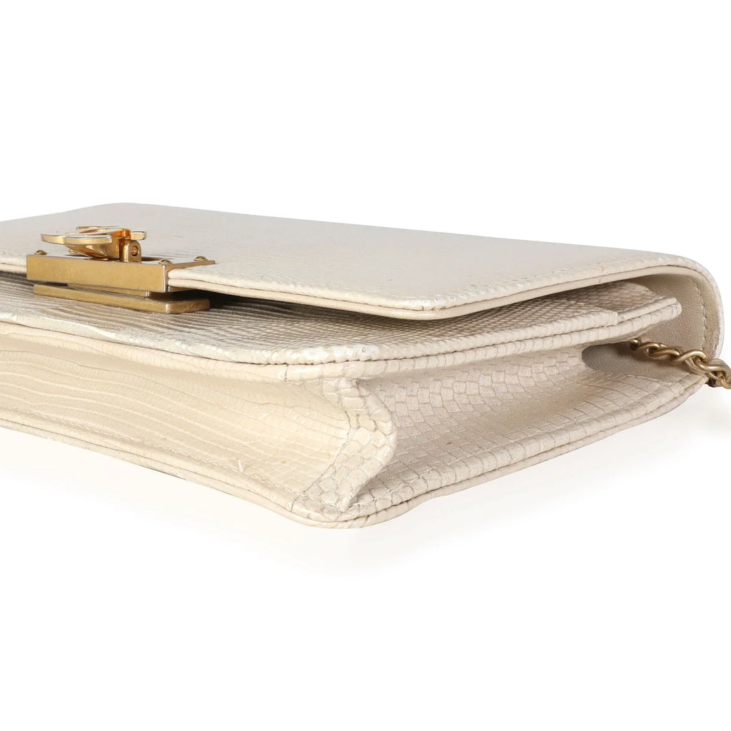 Pre-Owned on Class Gold Chain Metallic Wallet Lizard Golden