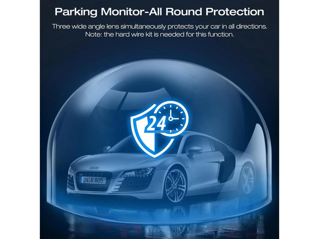 Rear and Front Inside, WDR,G-Sensor, TOGUARD Parking 4K Dashcam Camera, Dash Night Triple Channel Dash Monitor Cam Vision, with IR 3 4K+1080P 2K+1080P+1080P Camera Car