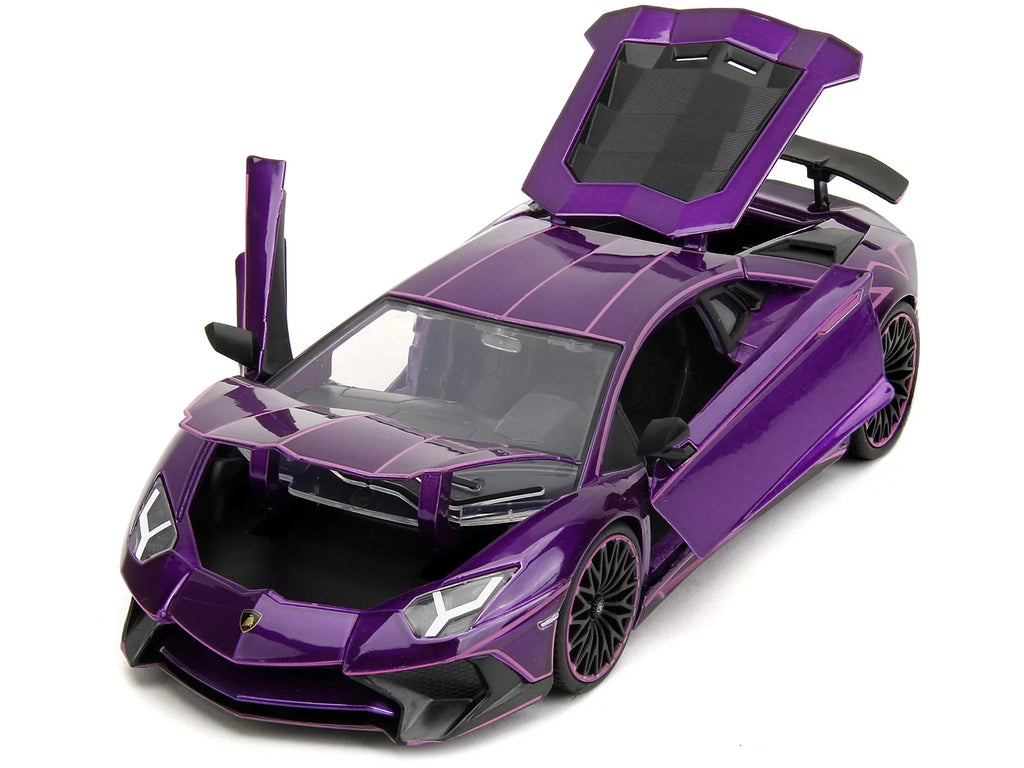 Slips" Candy Graphics Purple Pink Aventador with SV Series Model by Diecast Car 1/24 "Pink Lamborghini Jada