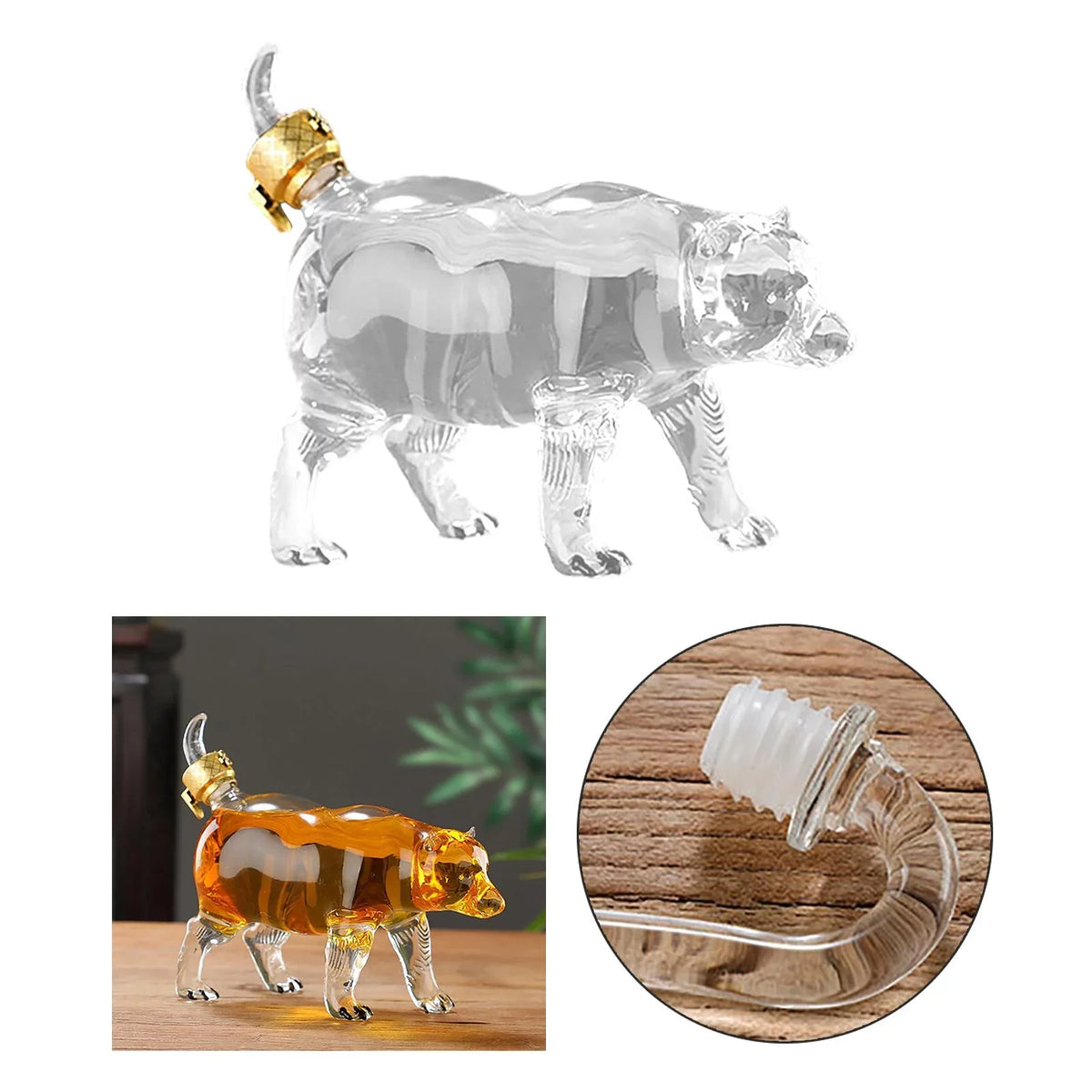 2x Decoration Shape Animal Decanter Novelty