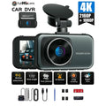 with Dash Car Parking Rear Camera 3" Front 4K+1080P 256GB and Cars, for Support Dual Cam Cam Monitor, Dash Dash