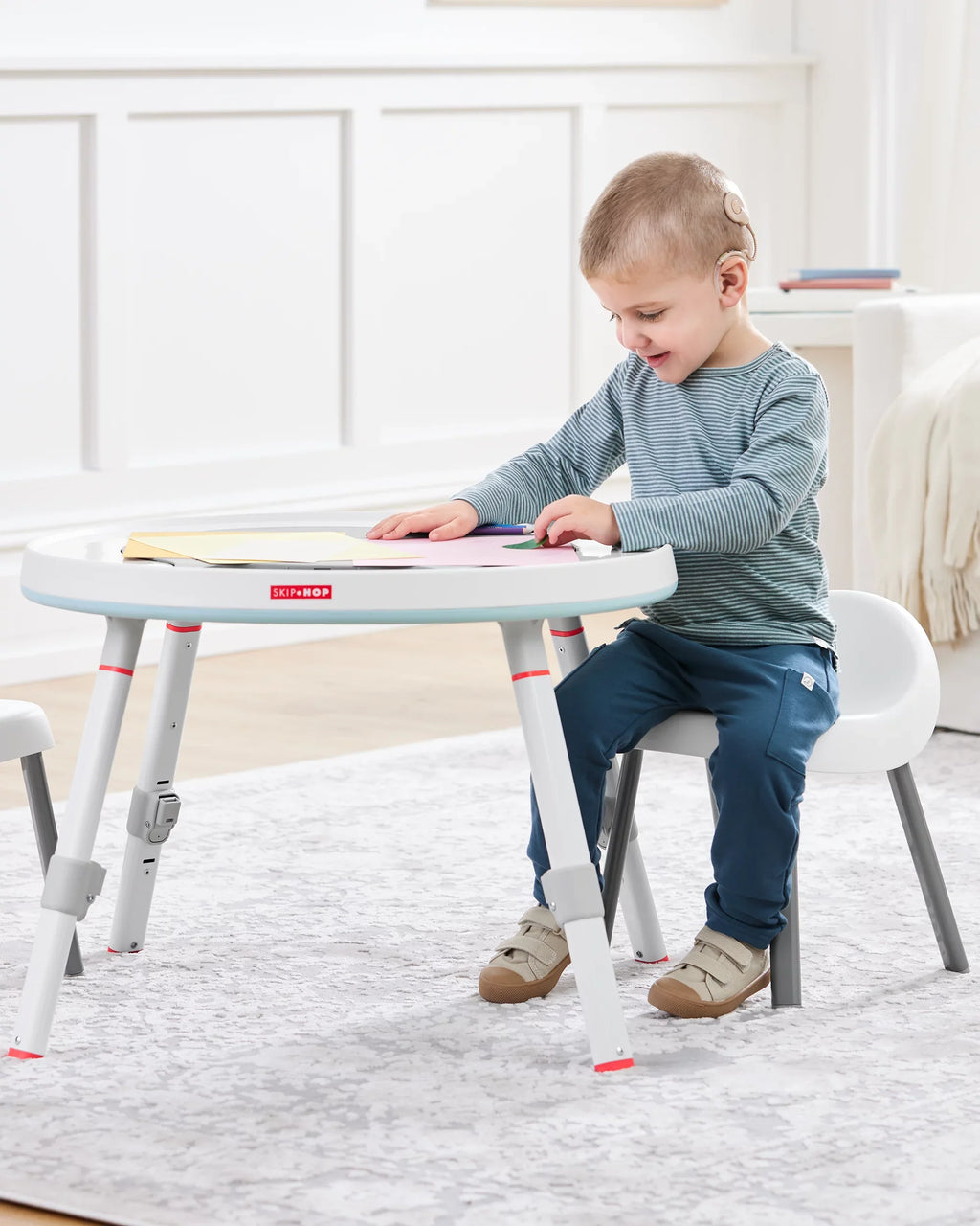 Silver Hop Play Functionality, Lining with 4mo+, 3-Stage Baby Activity Center: Cloud Center Grow-with-Me Skip Interactive