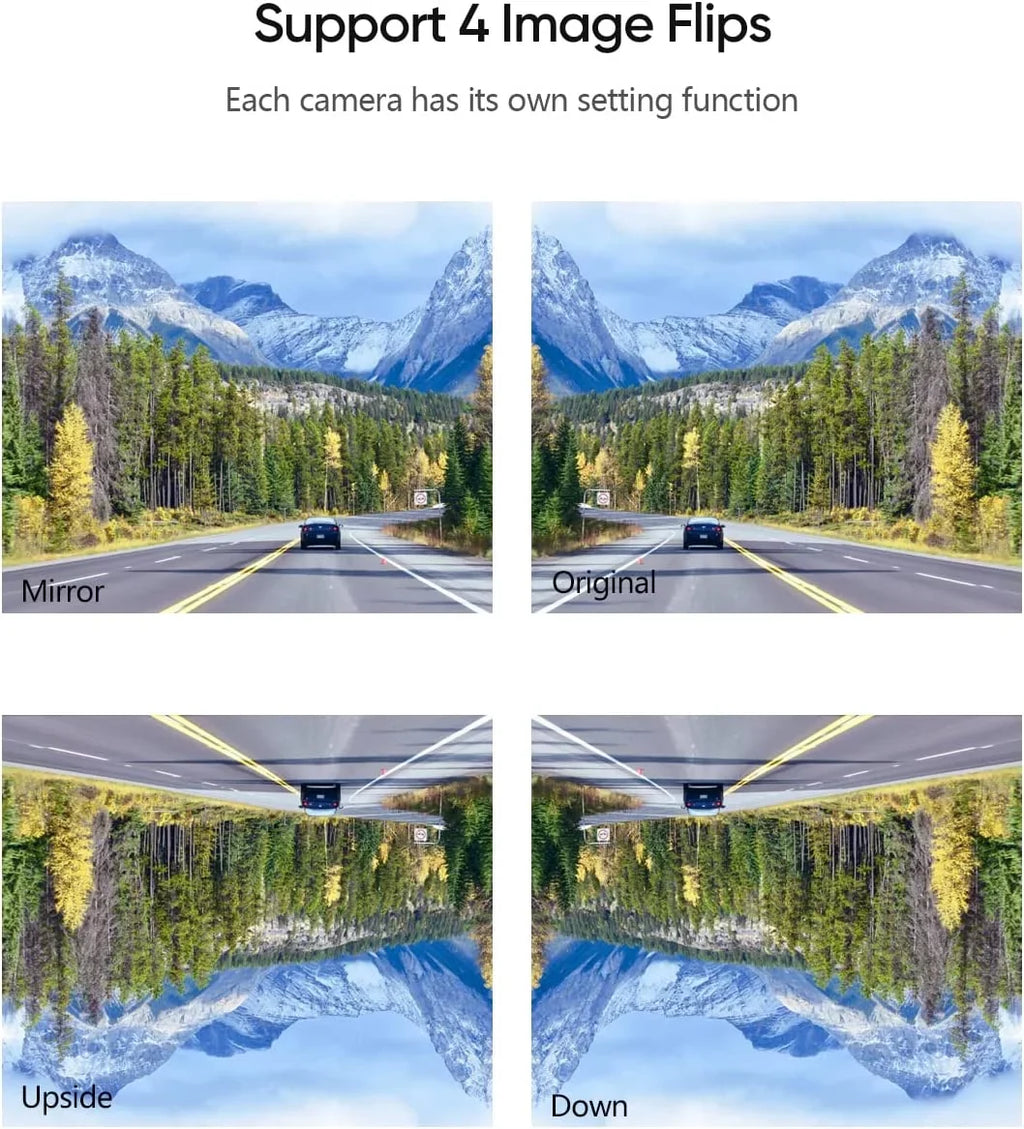 Backup Camera Rear for Back Campervans, Reverse Dual Five-Wheeled Camera Foxpark System Camera Dual for Motorhome Solar View with Trailer Camera Up 1080P RV