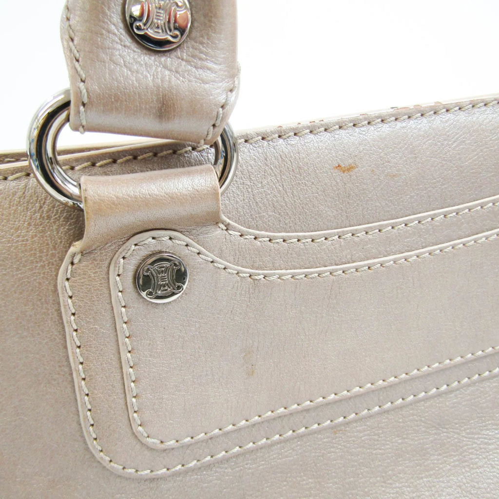 (Good) Pre-Owned Leather Beige,Champagne Celine Women's Handbag Boogie