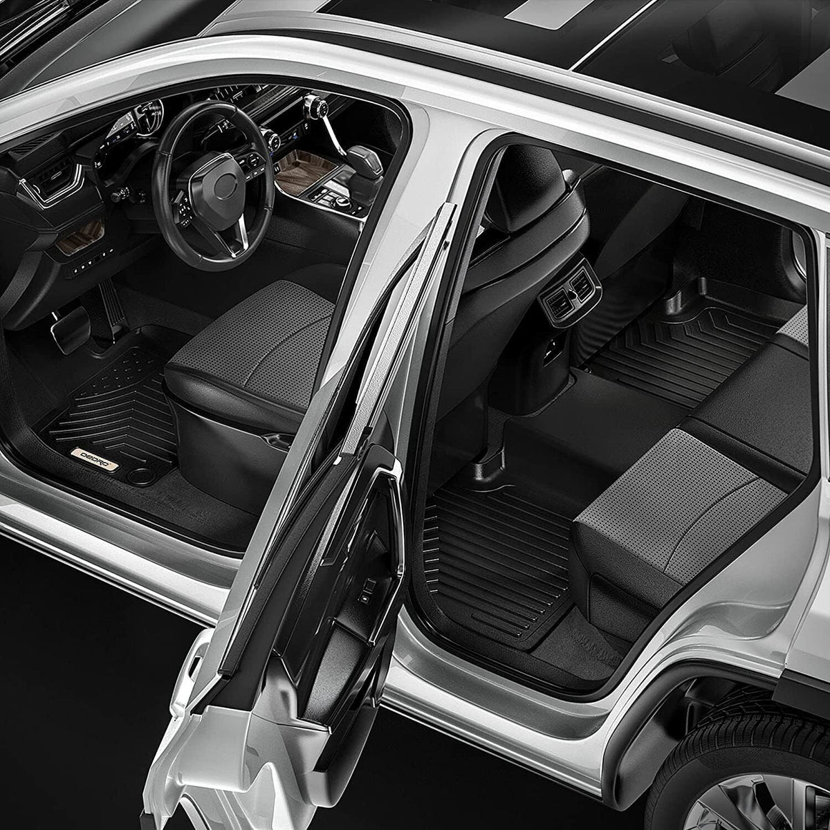 Seat TPE Row Ledkingdomus & Set Forester Front 2 for Rubber Liner Floor 2nd Mats 2019-2024 All-climate 3D Subaru