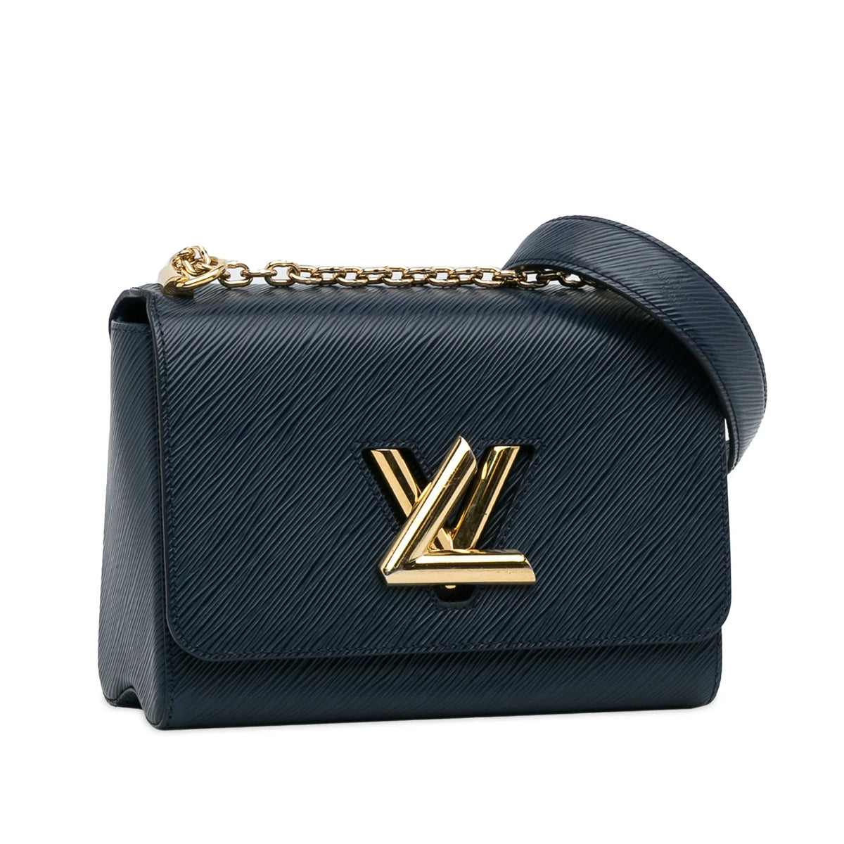 Twist Authenticated MM Bag Leather (Good) Crossbody Unisex Pre-Owned Blue Epi