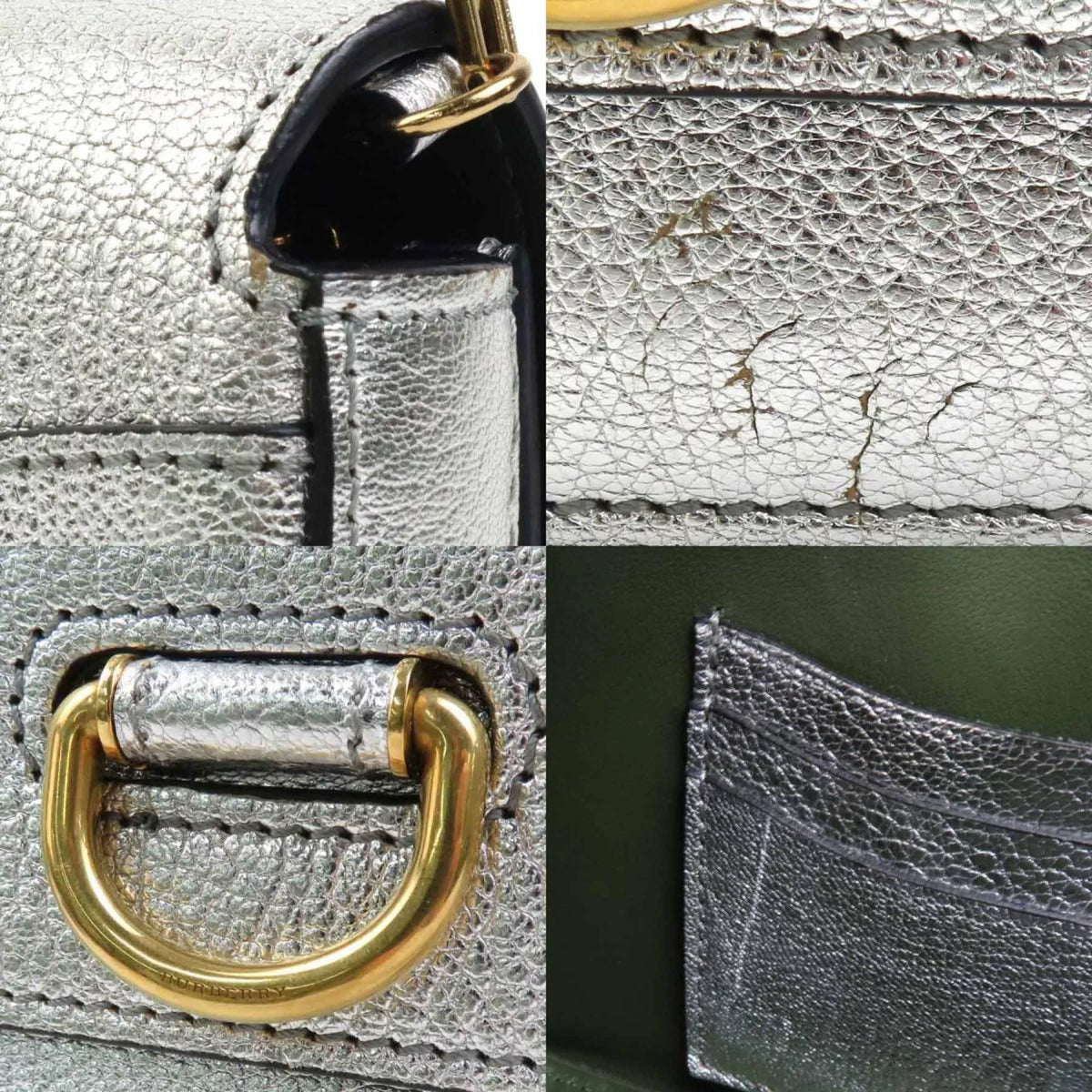 Burberry (Good) diagonal ladies bag Pre-Owned BURBERRY shoulder leather silver