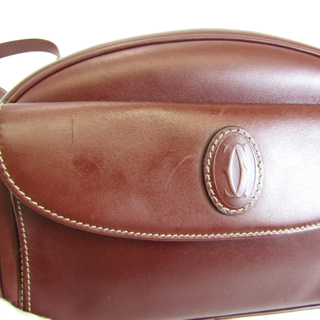 Women's Bag Must Pre-Owned Leather (Good) Shoulder Cartier Bordeaux