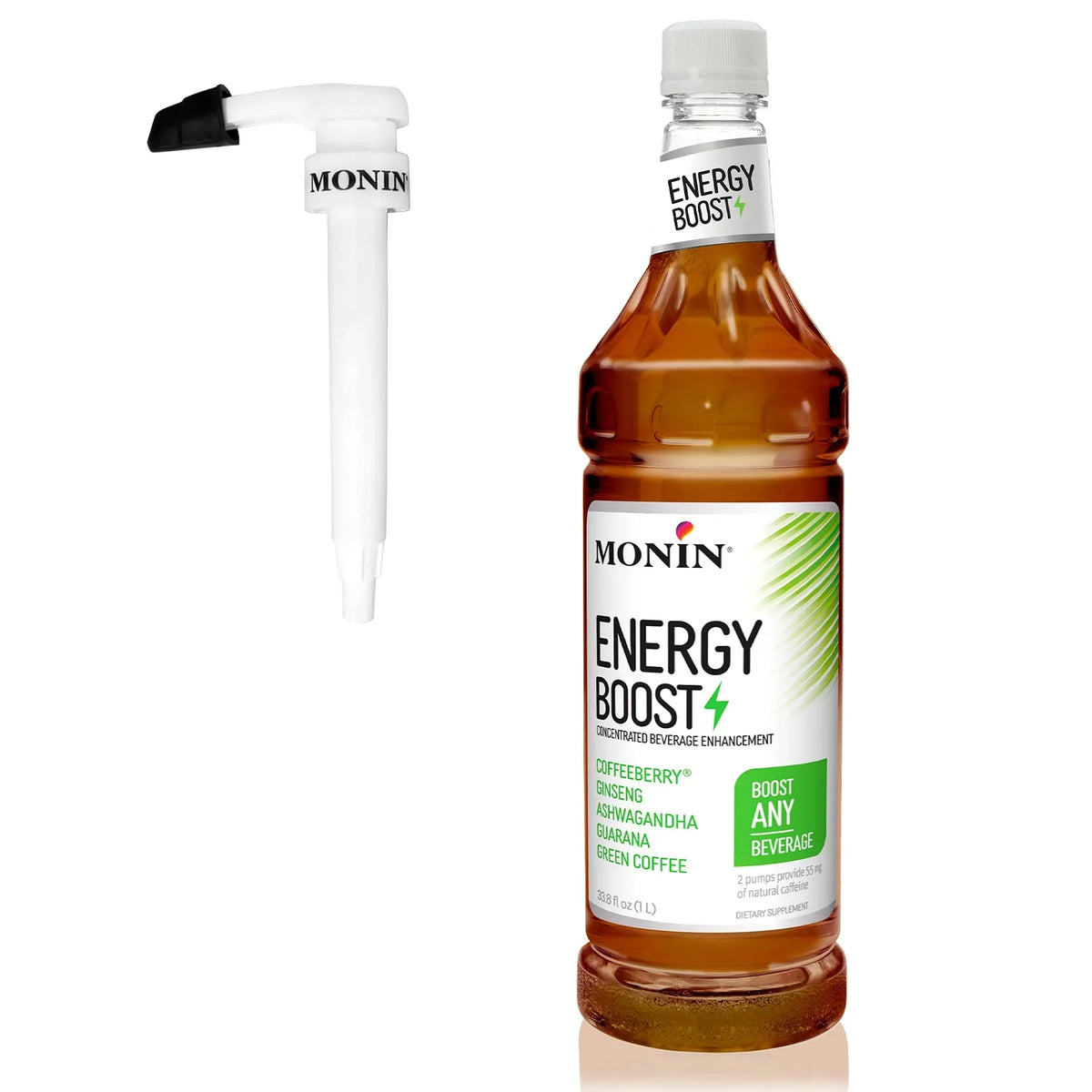 '- Natural (1 Label Sugar, Caffeine, Energy Pump) Flavor, Added Supplement, For Clean Tea Low-Calorie, Subtle Boost, + Liter Soda, Energy Gluten-Free, More, & Liquid Coffee, Great Zero Monin Contains